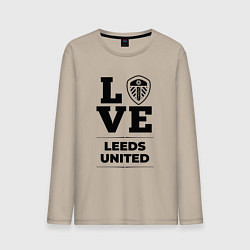 Лонгслив хлопковый мужской Leeds United Love Классика, цвет: миндальный