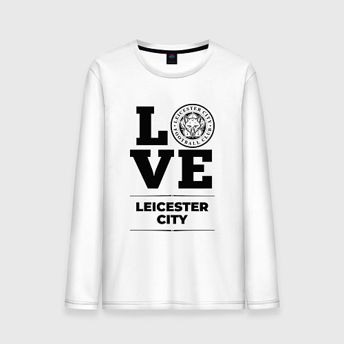 Мужской лонгслив Leicester City Love Классика / Белый – фото 1