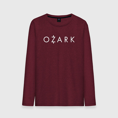 Мужской лонгслив Ozark white logo / Меланж-бордовый – фото 1