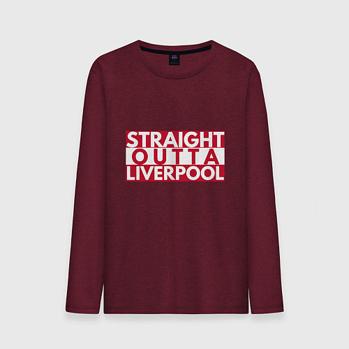 Мужской лонгслив Straight Outta Liverpool / Меланж-бордовый – фото 1