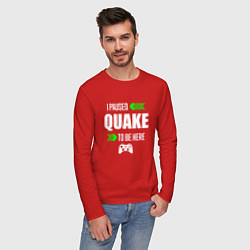 Лонгслив хлопковый мужской Quake I Paused, цвет: красный — фото 2