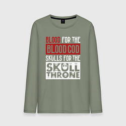 Мужской лонгслив Девиз Последователей Кхорна для темного фона