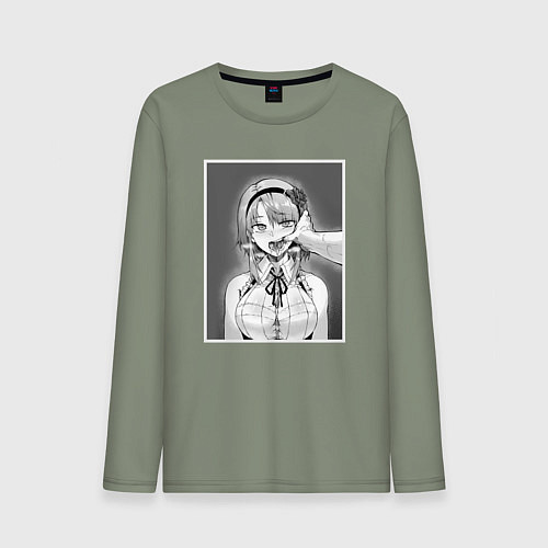 Мужской лонгслив Ахегао ahegao / Авокадо – фото 1