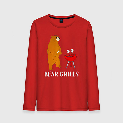 Мужской лонгслив Bear Grills Беар Гриллс / Красный – фото 1