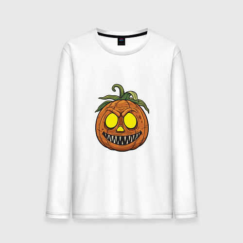 Мужской лонгслив Сумасшедший Хэллоуин / Белый – фото 1
