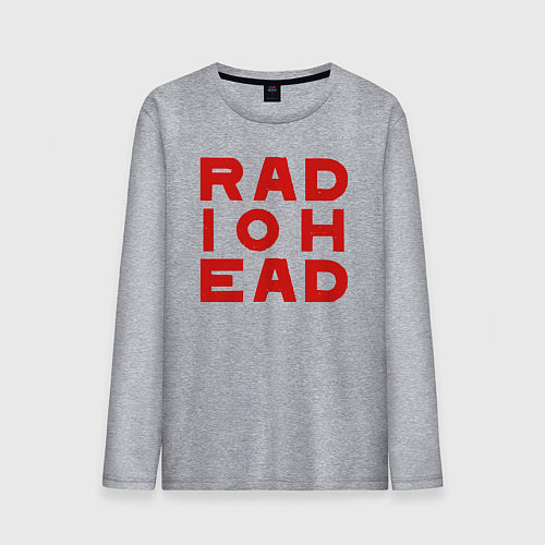 Мужской лонгслив Radiohead большое красное лого / Меланж – фото 1