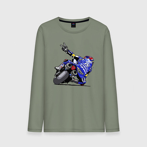 Мужской лонгслив Yamaha racing team Racer / Авокадо – фото 1