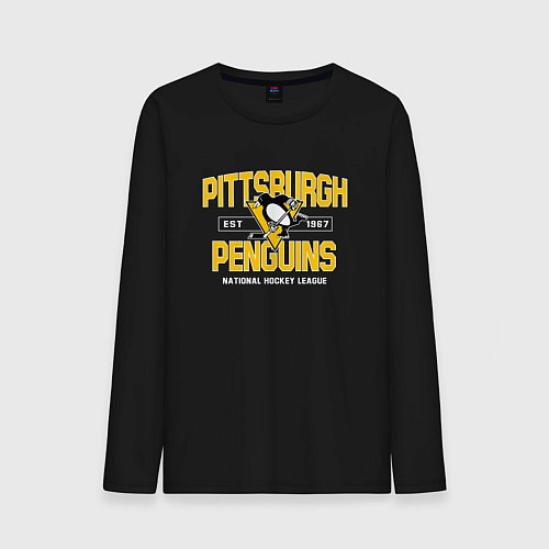 Мужской лонгслив Pittsburgh Penguins Питтсбург Пингвинз / Черный – фото 1