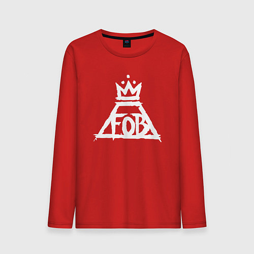 Мужской лонгслив Fall Out Boy FOB logo / Красный – фото 1