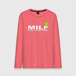 Лонгслив хлопковый мужской MILF Man I Love Frogs, цвет: коралловый