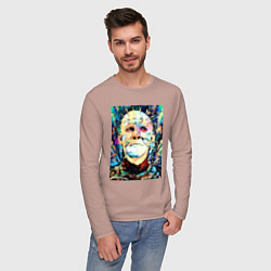 Лонгслив хлопковый мужской Pinhead Hellrazer, цвет: пыльно-розовый — фото 2