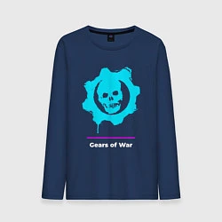 Лонгслив хлопковый мужской Gears of War в неоновых цветах, цвет: тёмно-синий
