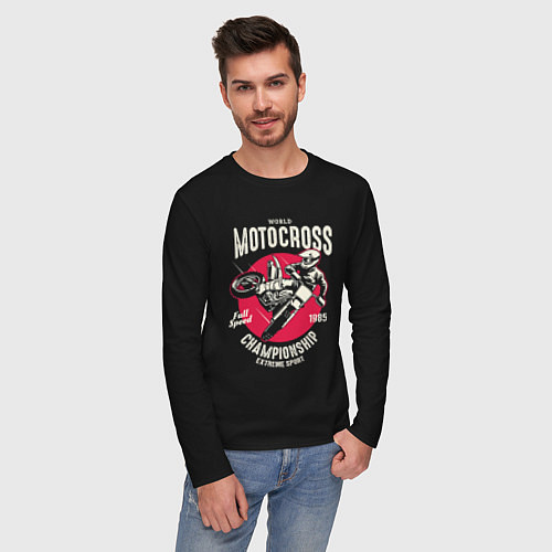 Мужской лонгслив МОТОКРОСС ЧЕМПИОН / Черный – фото 3