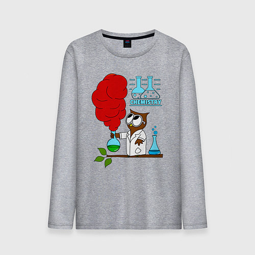Мужской лонгслив Сова химик / Меланж – фото 1