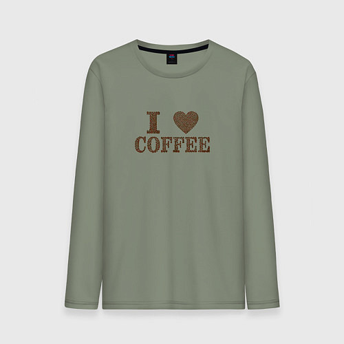 Мужской лонгслив I love coffee! / Авокадо – фото 1