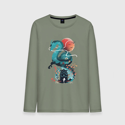 Мужской лонгслив История Тихоро и Хаку / Авокадо – фото 1