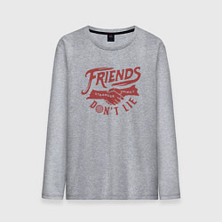 Лонгслив хлопковый мужской ДРУЗЬЯ НЕ ЛГУТ FRIENDS DONT LIE ST, цвет: меланж