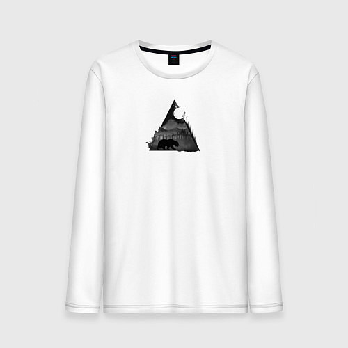 Мужской лонгслив Ночной мишка / Белый – фото 1