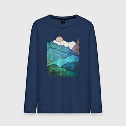 Мужской лонгслив Большие горы и маленький медведь