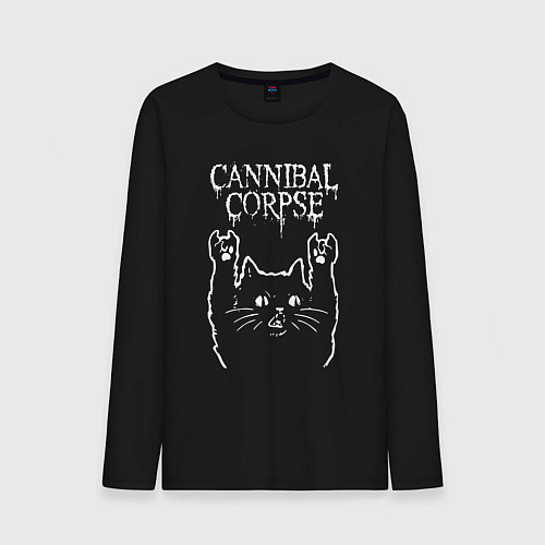 Мужской лонгслив Cannibal Corpse Рок кот / Черный – фото 1