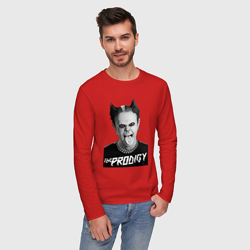 Мужской лонгслив The Prodigy - firestarter / Красный – фото 3