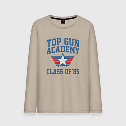 Лонгслив хлопковый мужской TOP GUN Academy Class of 85, цвет: миндальный