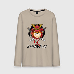 Лонгслив хлопковый мужской Shiburai, цвет: миндальный