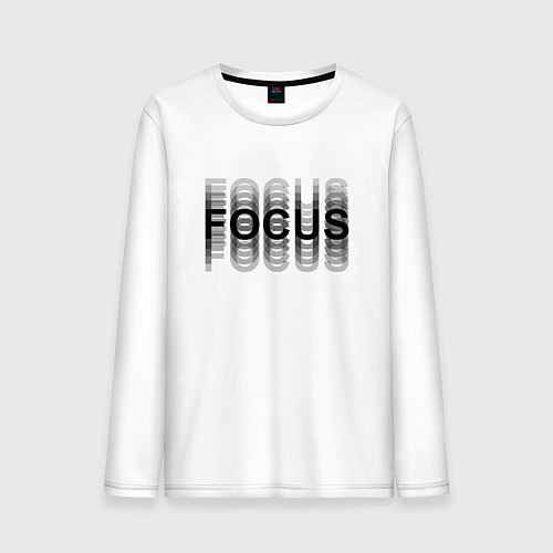 Мужской лонгслив FOCUS: BLACK / Белый – фото 1