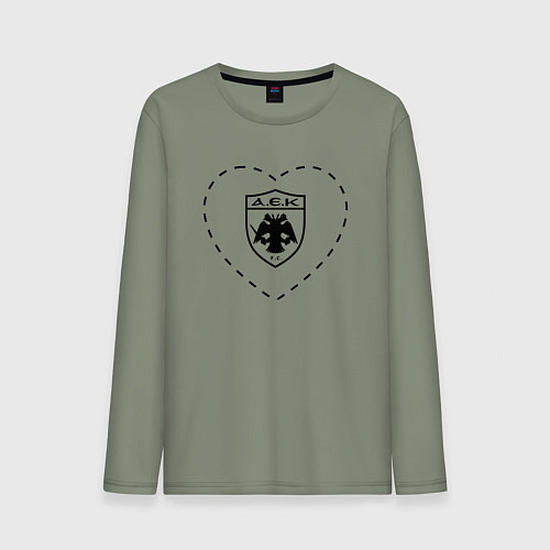 Мужской лонгслив Лого AEK Athens в сердечке / Авокадо – фото 1