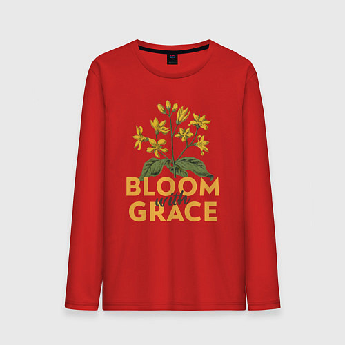 Мужской лонгслив Bloom with grace / Красный – фото 1
