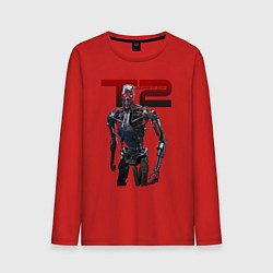 Лонгслив хлопковый мужской Terminator 2 - T800, цвет: красный