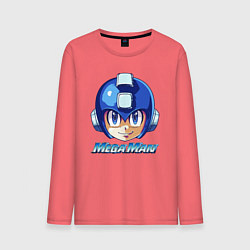 Лонгслив хлопковый мужской Mega Man - Rockman, цвет: коралловый