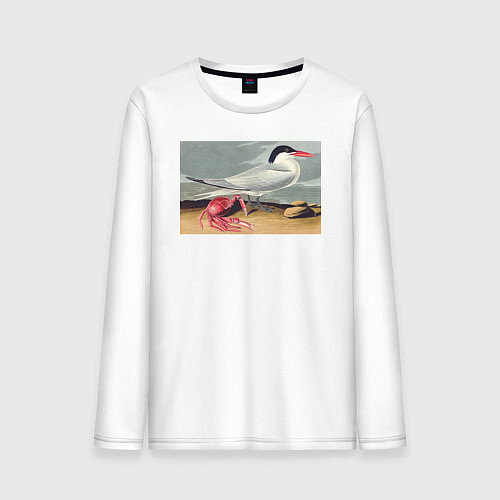Мужской лонгслив Cayenne Tern Чайка и краб / Белый – фото 1
