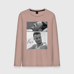Лонгслив хлопковый мужской Serkan Bolat - Kerem Bursin, цвет: пыльно-розовый