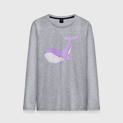 Лонгслив хлопковый мужской Милый Кит Плавает, цвет: меланж