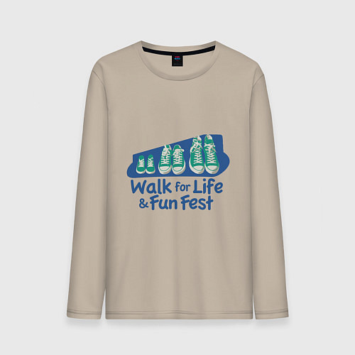 Мужской лонгслив WALK FOR LIFE FUN FEST / Миндальный – фото 1