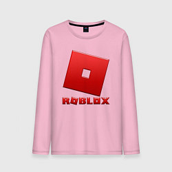Лонгслив хлопковый мужской ROBLOX логотип красный градиент, цвет: светло-розовый