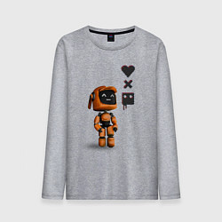 Мужской лонгслив Оранжевый робот с логотипом LDR