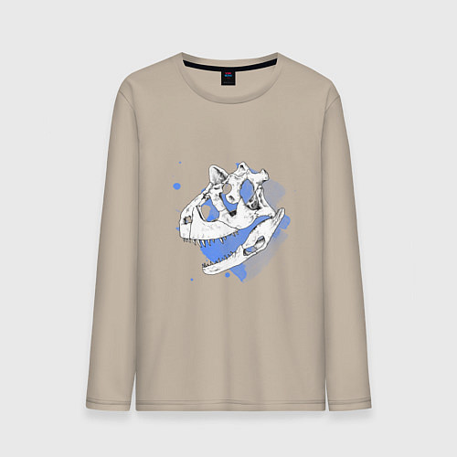 Мужской лонгслив Череп Динозавра Карнотавр / Миндальный – фото 1