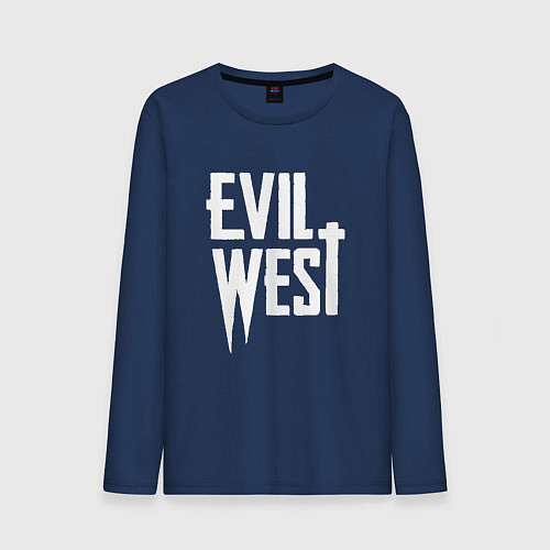 Мужской лонгслив Evil west logo / Тёмно-синий – фото 1