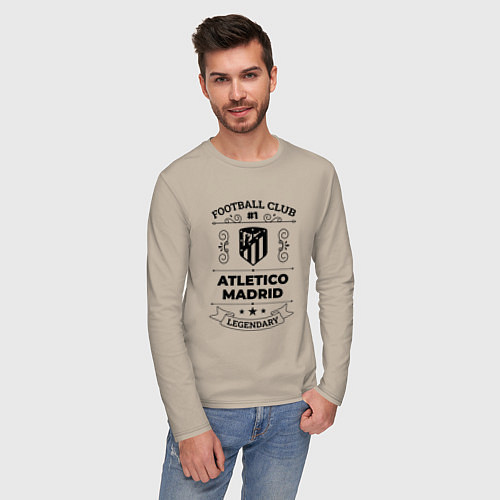 Мужской лонгслив Atletico Madrid: Football Club Number 1 Legendary / Миндальный – фото 3