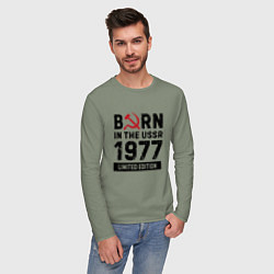 Лонгслив хлопковый мужской Born In The USSR 1977 Limited Edition, цвет: авокадо — фото 2