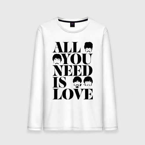 Мужской лонгслив ALL YOU NEED IS LOVE THE BEATLES / Белый – фото 1
