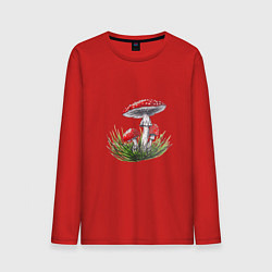 Мужской лонгслив Мухоморы в траве