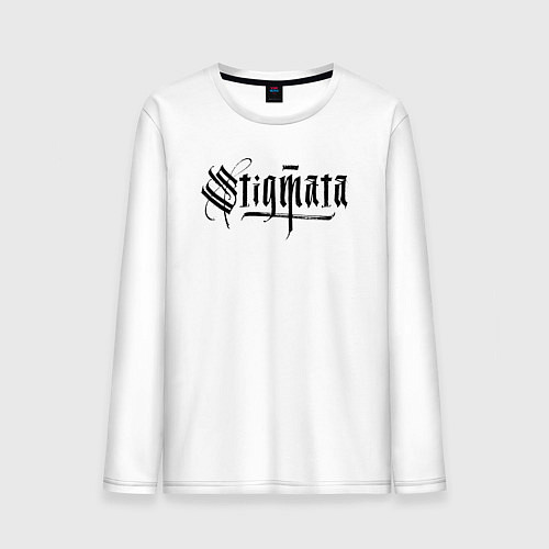 Мужской лонгслив Stigmata логотип / Белый – фото 1