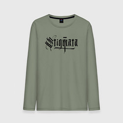 Лонгслив хлопковый мужской Stigmata логотип, цвет: авокадо