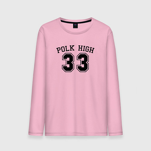 Мужской лонгслив Большая надпись 33 на белом фоне / Светло-розовый – фото 1