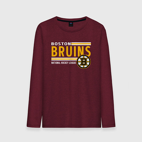 Мужской лонгслив NHL Boston Bruins Team / Меланж-бордовый – фото 1