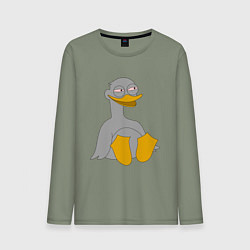 Мужской лонгслив Два весёлых гуся СЕРЫЙ