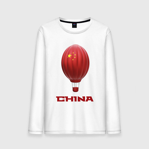 Мужской лонгслив 3d aerostat China / Белый – фото 1